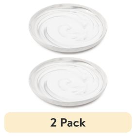 (2 pack) Stoneware Dinner Plate, Grey Marble Collection