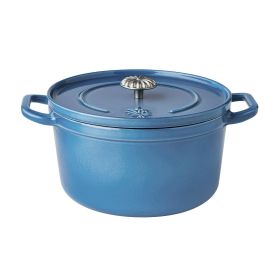 5-Quart Enameled Cast Iron Dutch Oven Pot with Lid, Blue