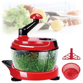 Multi-Functional Manual Food Chopper Processor, 8-Cup Capacity, Hand-Powered Kitchen Helper with 420 Stainless Steel Blades, for Chopping Vegetab