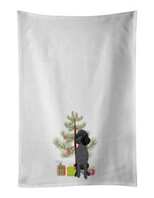 NEW Poodle Standard Black Christmas Kitchen Towel Set of 2 White Dish Towels Decorative Bathroom Hand towel for Hand, Face, Hair, Yoga, Tea, Dish