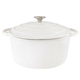 Dutch Oven,Dutch Oven Pot with Lid,4.5 QT Enamel Dutch Ovens with Dual Handles,Cast Iron Pot for Braiser,Cooking,Gifts for Family (Color: White)